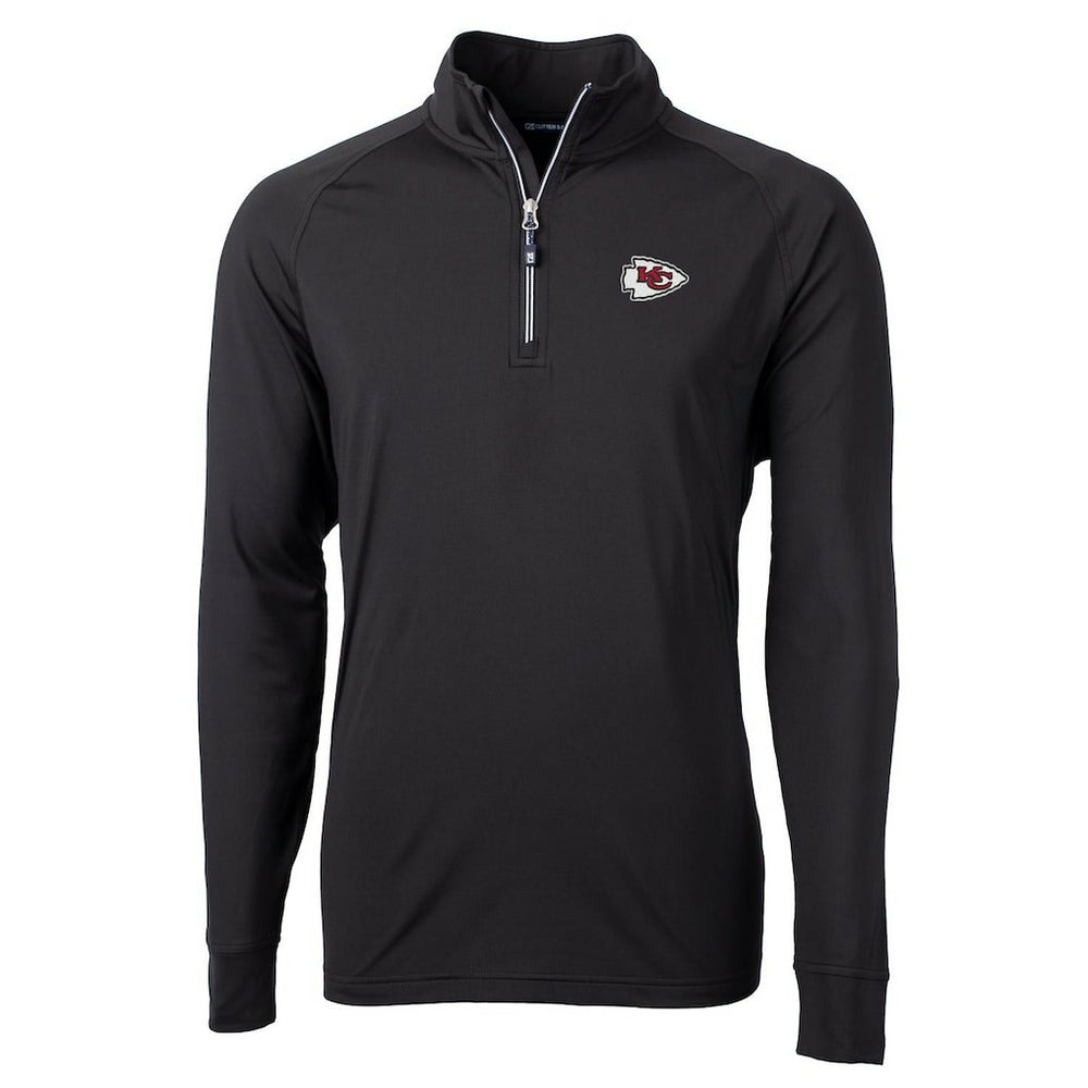 Kansas City Chiefs Cutter & Buck Adapt Eco Knit Quarter-Zip Pullover Jacket - Black discount