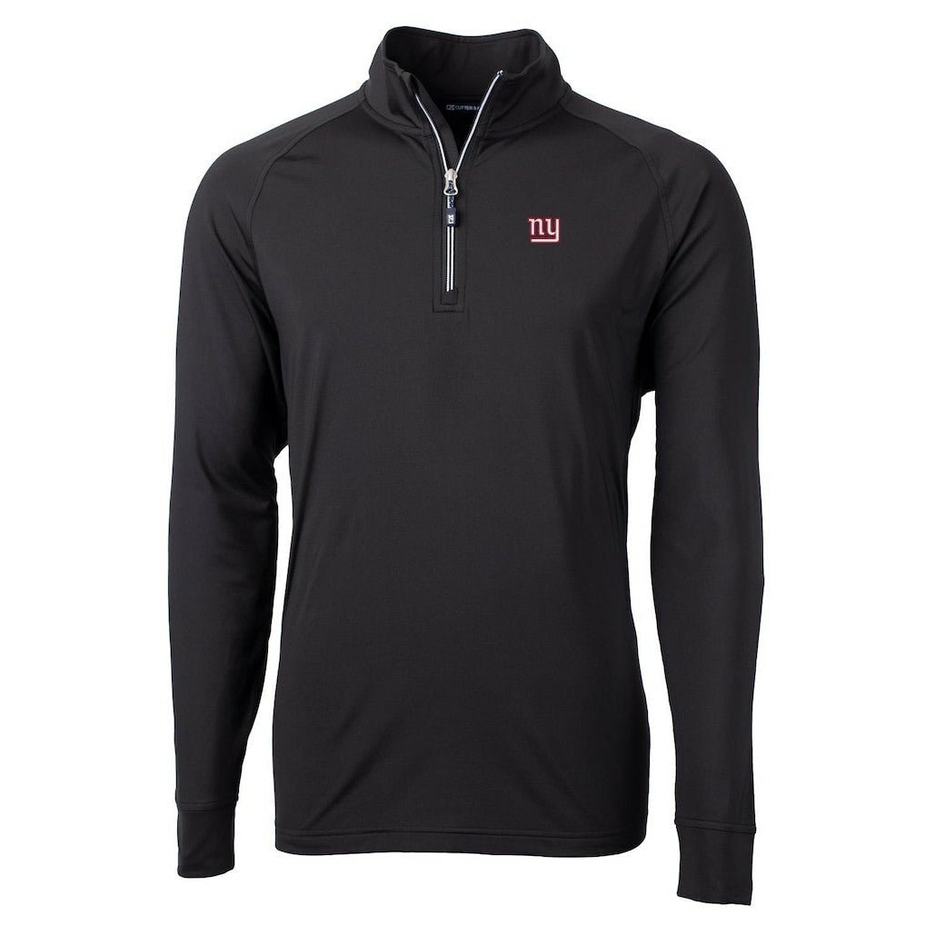 New York Giants Cutter & Buck Adapt Eco Knit Quarter-Zip Pullover Jacket - Black online
