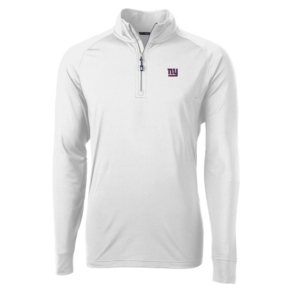 New York Giants Cutter & Buck Adapt Eco Knit Quarter-Zip Pullover Jacket - White for sale