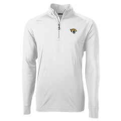 Jacksonville Jaguars Cutter & Buck Adapt Eco Knit Quarter-Zip Pullover Jacket - White for sale