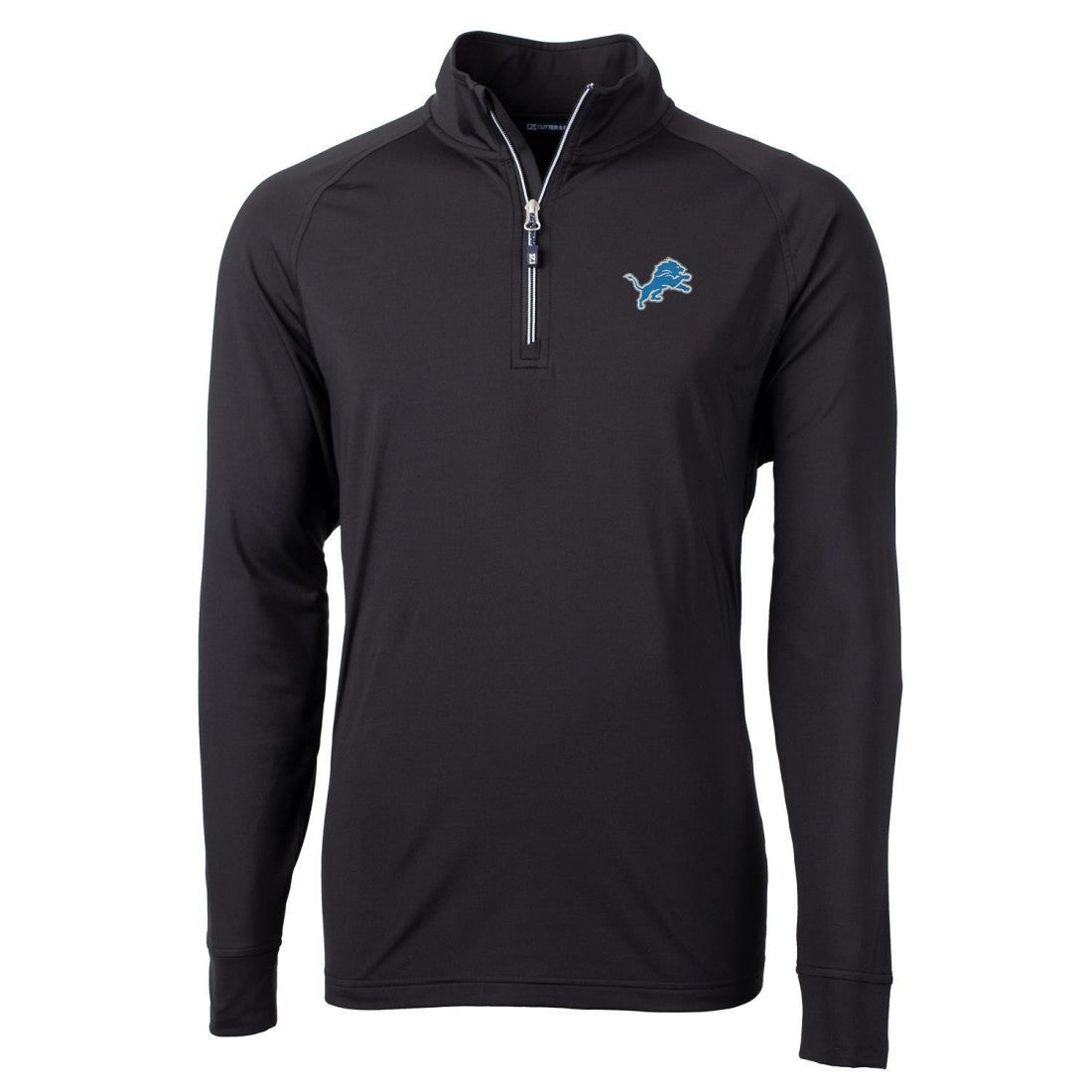Detroit Lions Cutter & Buck Adapt Eco Knit Quarter-Zip Pullover Jacket - Black for sale