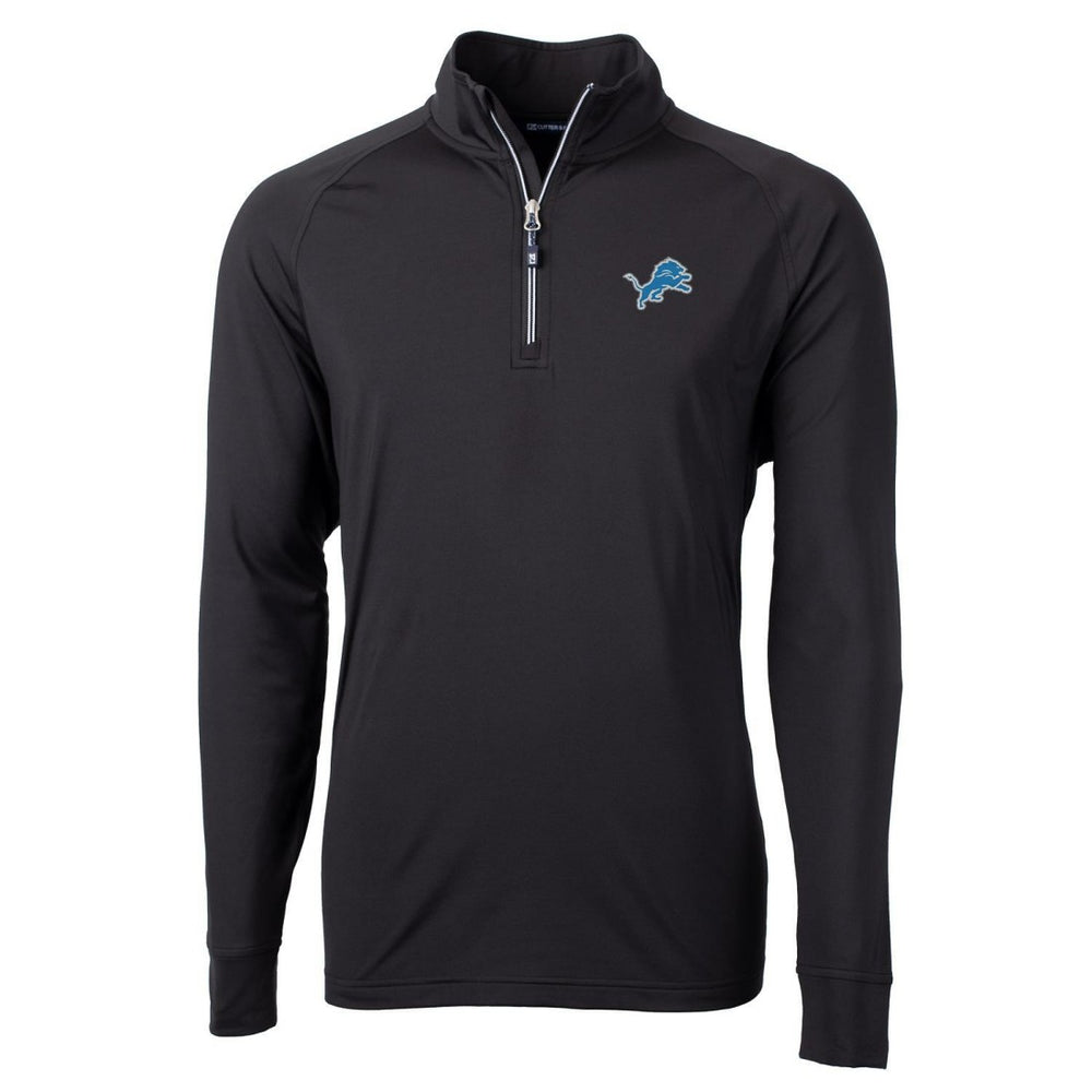 Detroit Lions Cutter & Buck Adapt Eco Knit Quarter-Zip Pullover Jacket - Black for sale