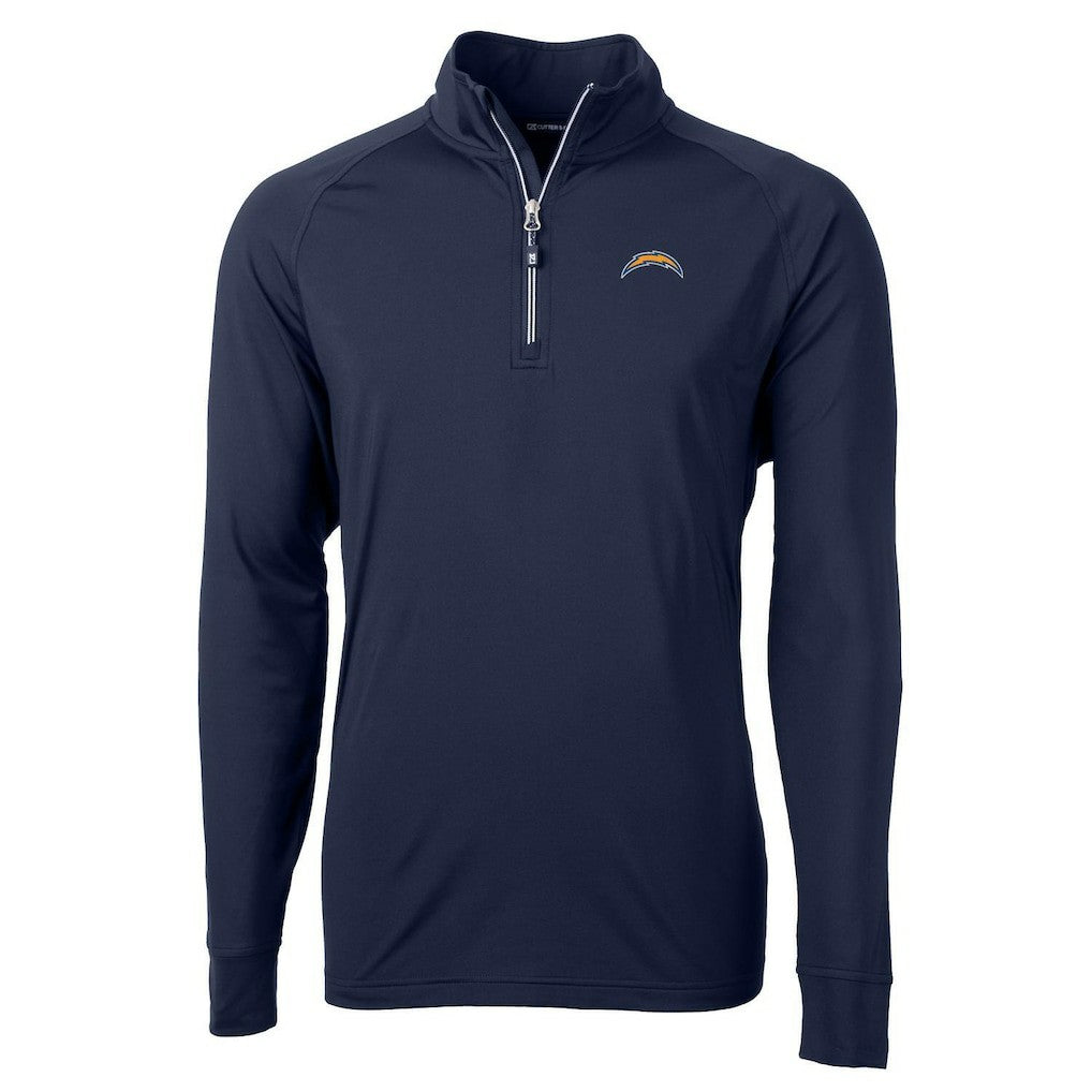 Los Angeles Chargers Cutter & Buck Adapt Eco Knit Quarter-Zip Pullover Jacket - Navy for sale