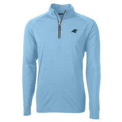 Carolina Panthers Cutter & Buck Adapt Eco Knit Quarter-Zip Pullover Jacket - Blue cheap