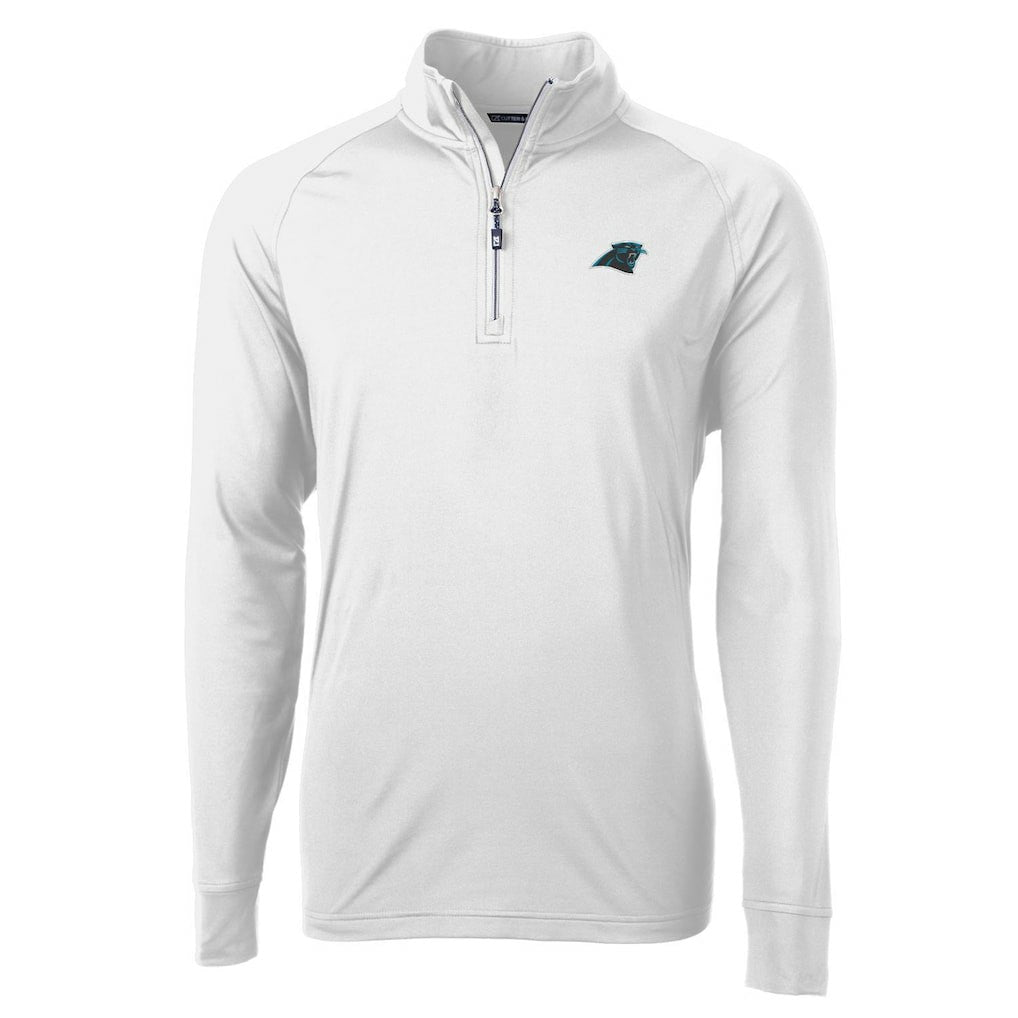 Carolina Panthers Cutter & Buck Adapt Eco Knit Quarter-Zip Pullover Jacket - White online