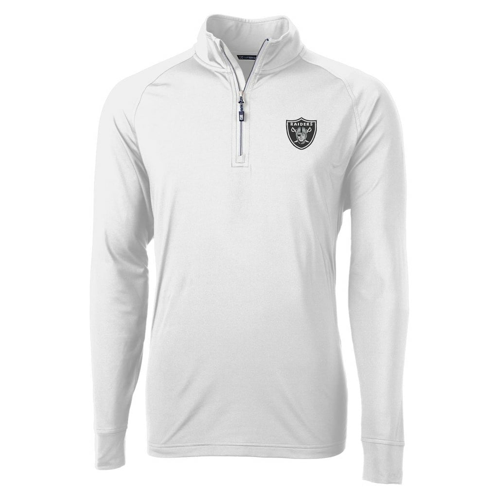 Las Vegas Raiders Cutter & Buck Adapt Eco Knit Quarter-Zip Pullover Jacket - White outlet