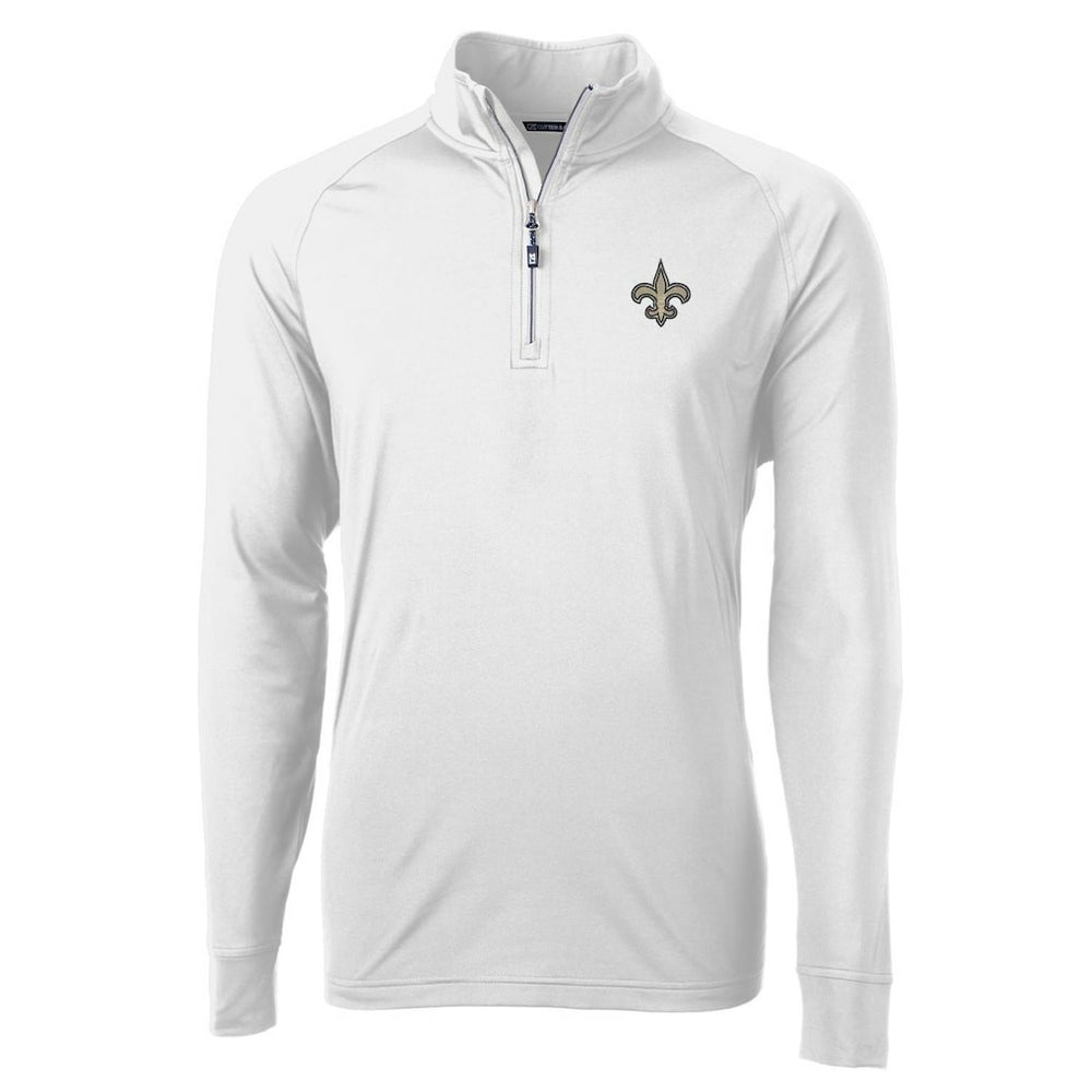 New Orleans Saints Cutter & Buck Adapt Eco Knit Quarter-Zip Pullover Jacket - White online