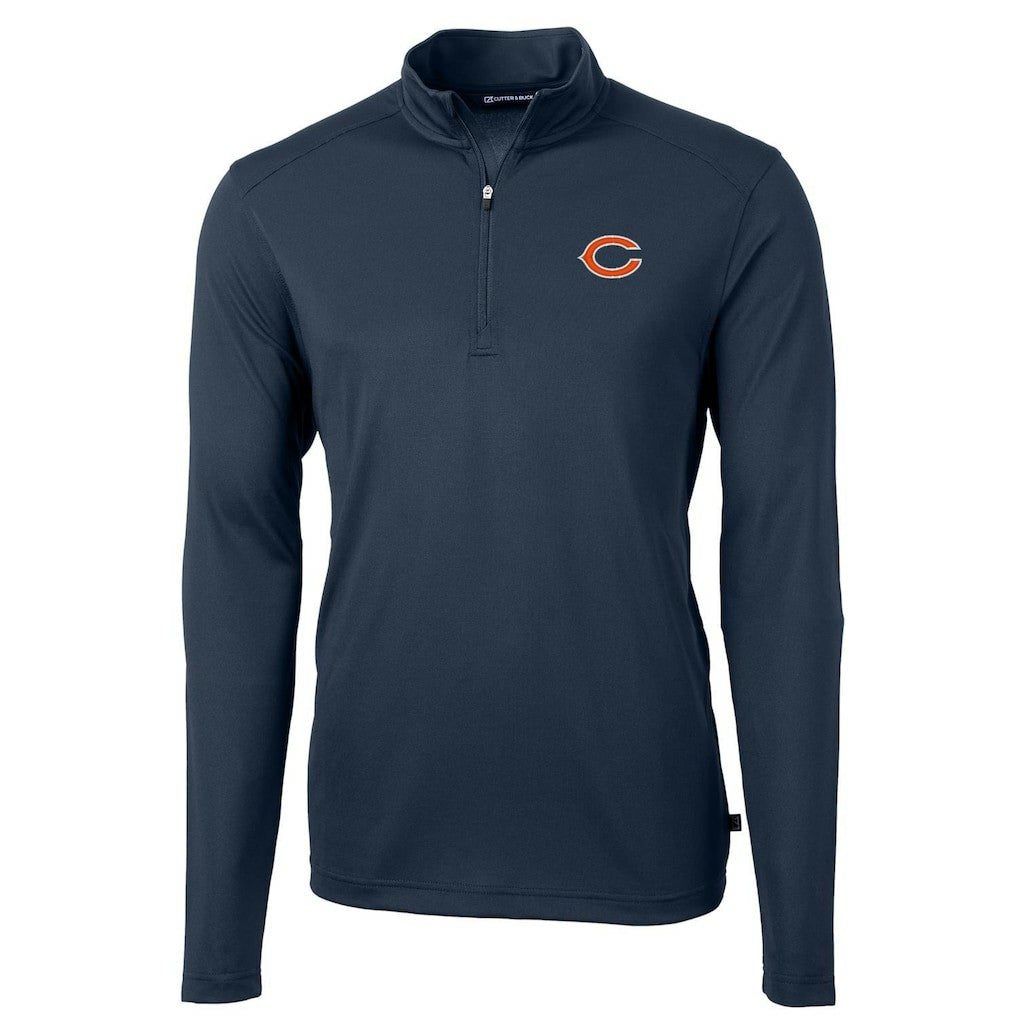 Chicago Bears Cutter & Buck Virtue Eco Pique Recycled Quarter-Zip Pullover Jacket - Navy outlet