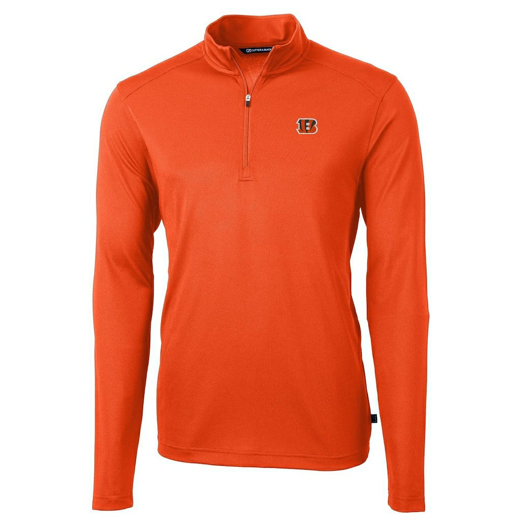 Cincinnati Bengals Cutter & Buck Virtue Eco Pique Recycled Quarter-Zip Pullover Jacket - Orange outlet