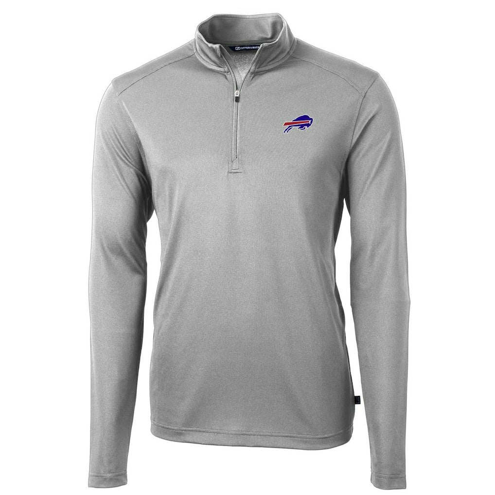 Buffalo Bills Cutter & Buck Virtue Eco Pique Recycled Quarter-Zip Pullover Jacket - Gray on sale