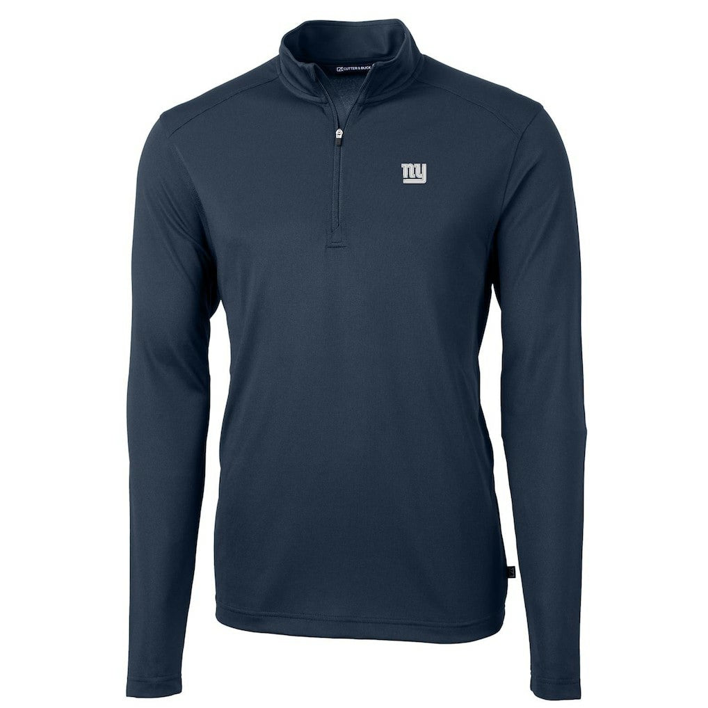 New York Giants Cutter & Buck Virtue Eco Pique Recycled Quarter-Zip Pullover Jacket - Navy sale