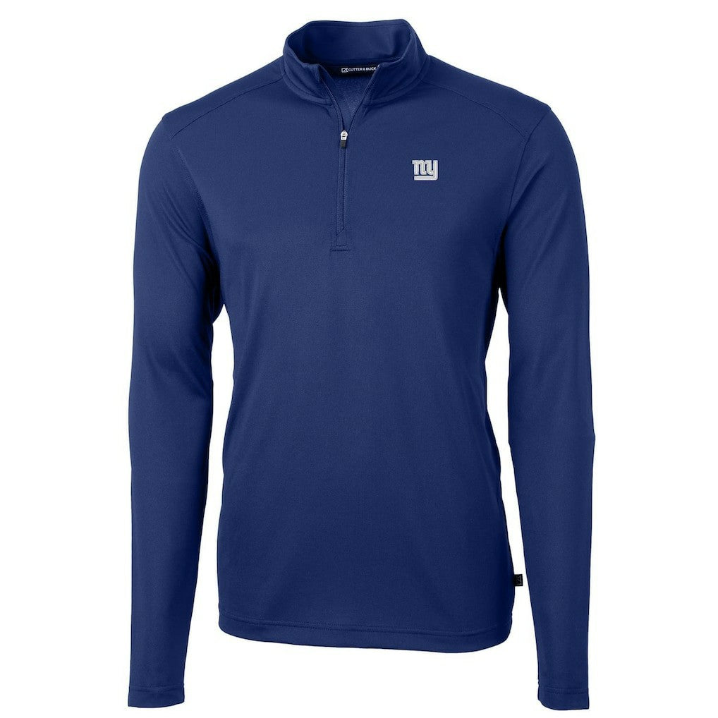 New York Giants Cutter & Buck Virtue Eco Pique Recycled Quarter-Zip Pullover Jacket - Royal cheap