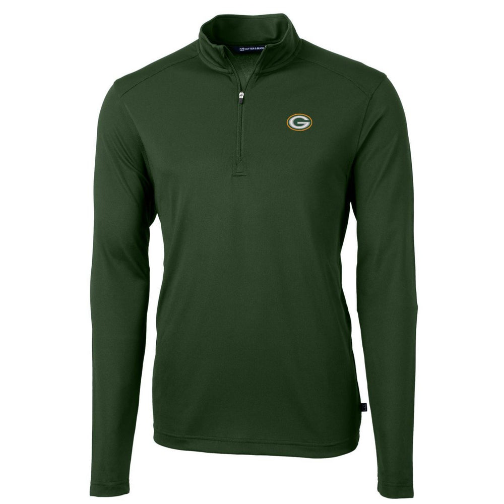 Green Bay Packers Cutter & Buck Virtue Eco Pique Recycled Quarter-Zip Pullover Jacket - Green online