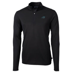 Carolina Panthers Cutter & Buck Virtue Eco Pique Recycled Quarter-Zip Pullover Jacket - Black for sale