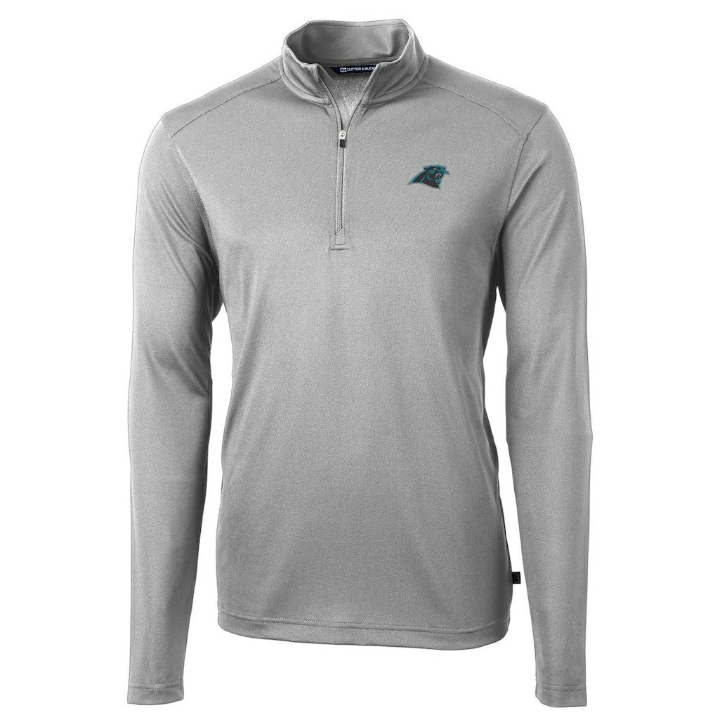 Carolina Panthers Cutter & Buck Virtue Eco Pique Recycled Quarter-Zip Pullover Jacket - Gray discount