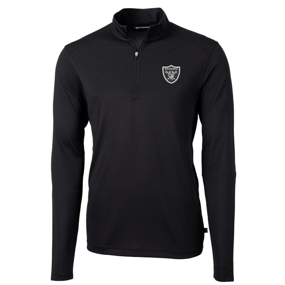 Las Vegas Raiders Cutter & Buck Virtue Eco Pique Recycled Quarter-Zip Pullover Jacket - Black online