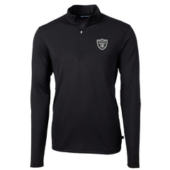 Las Vegas Raiders Cutter & Buck Virtue Eco Pique Recycled Quarter-Zip Pullover Jacket - Black online