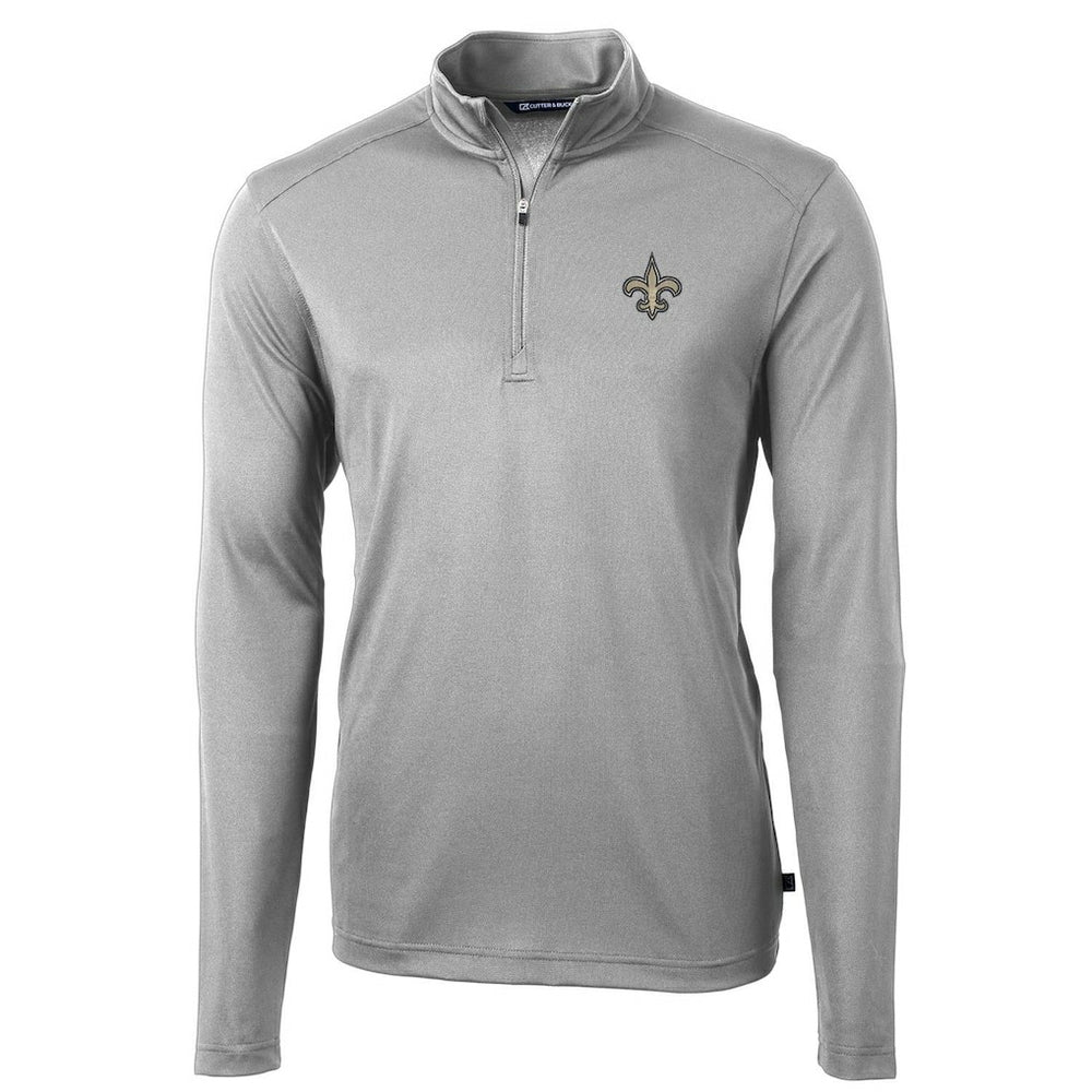 New Orleans Saints Cutter & Buck Virtue Eco Pique Recycled Quarter-Zip Pullover Jacket - Gray on sale