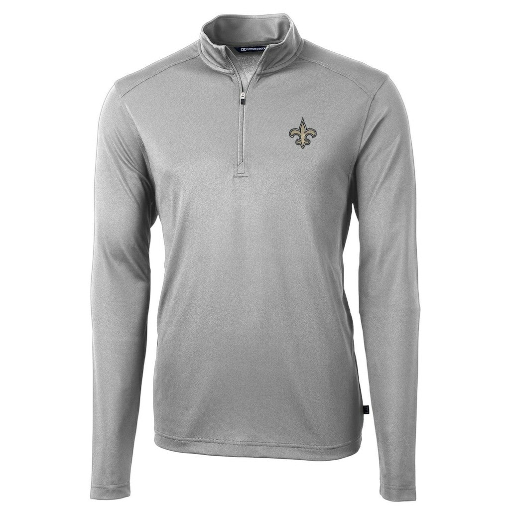 New Orleans Saints Cutter & Buck Virtue Eco Pique Recycled Quarter-Zip Pullover Jacket - Gray on sale