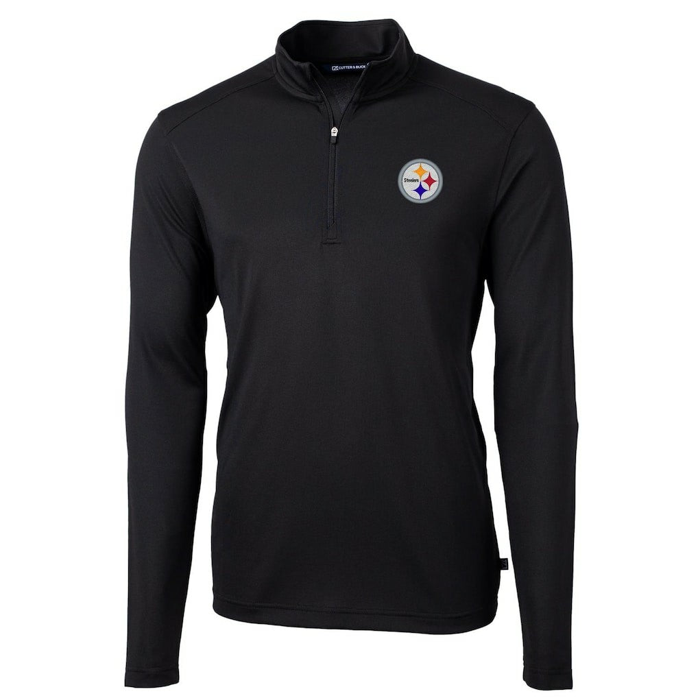Pittsburgh Steelers Cutter & Buck Virtue Eco Pique Recycled Quarter-Zip Pullover Jacket - Black online