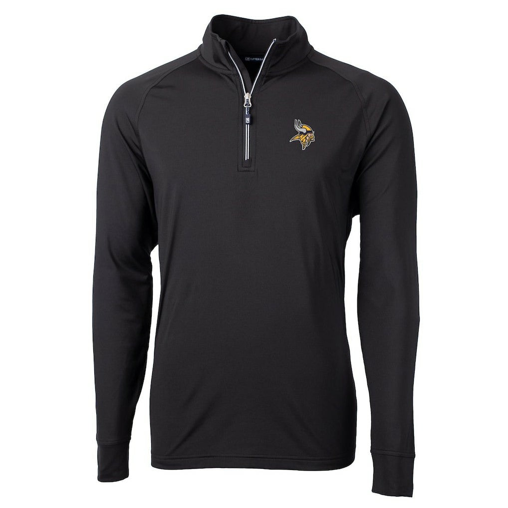 Minnesota Vikings Cutter & Buck Big & Tall Adapt Eco Knit Quarter-Zip Pullover Jacket - Black sale