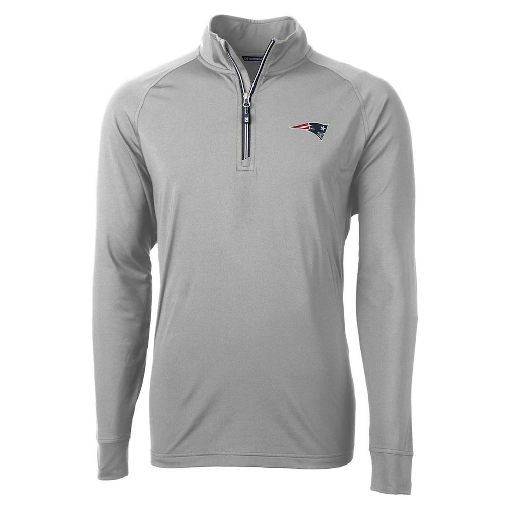 New England Patriots Cutter & Buck Big & Tall Adapt Eco Knit Quarter-Zip Pullover Jacket - Gray sale