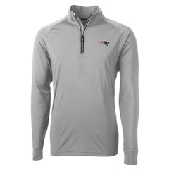 New England Patriots Cutter & Buck Big & Tall Adapt Eco Knit Quarter-Zip Pullover Jacket - Gray sale