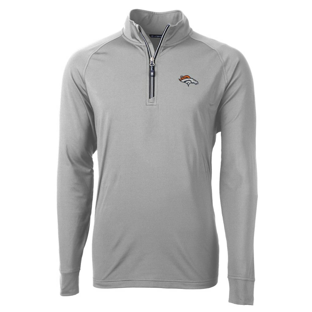 Denver Broncos Cutter & Buck Big & Tall Adapt Eco Knit Quarter-Zip Pullover Jacket - Gray outlet