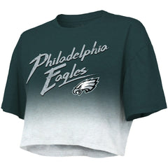 Jalen Hurts Philadelphia Eagles Majestic Threads Women's Dip-Dye Player Name & Number Crop Top - Green/White for sale