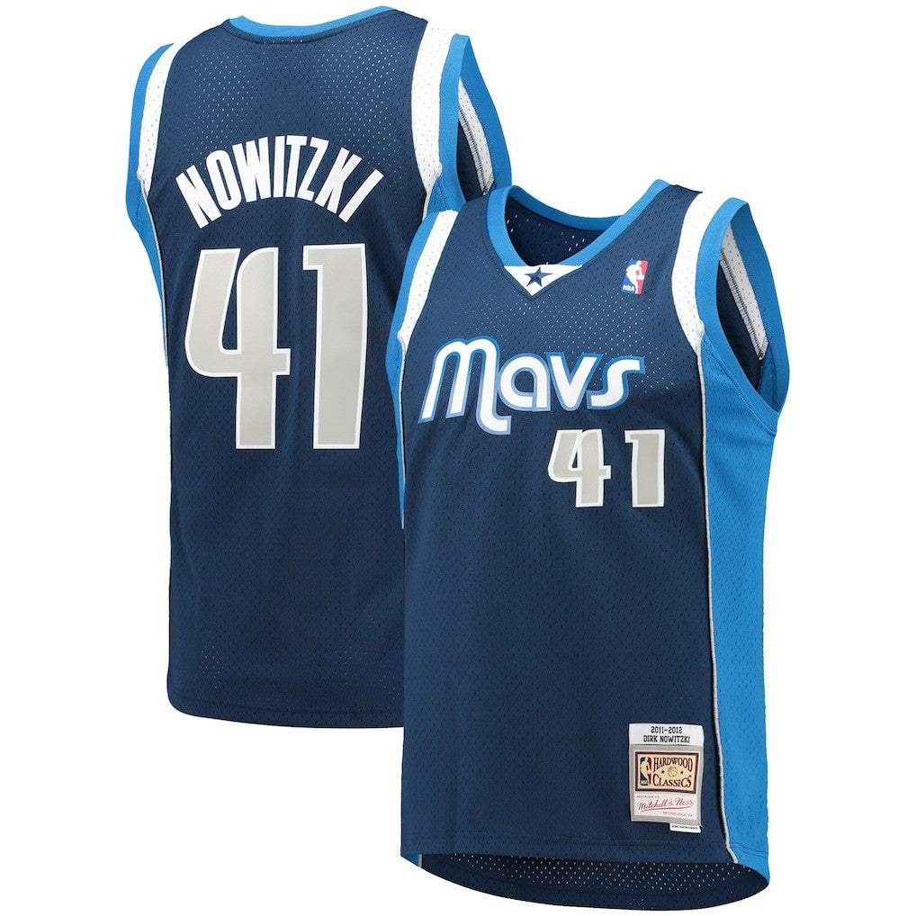 Dirk Nowitzki Dallas Mavericks 2011/12 Hardwood Classics Swingman Jersey sale - Navy outlet