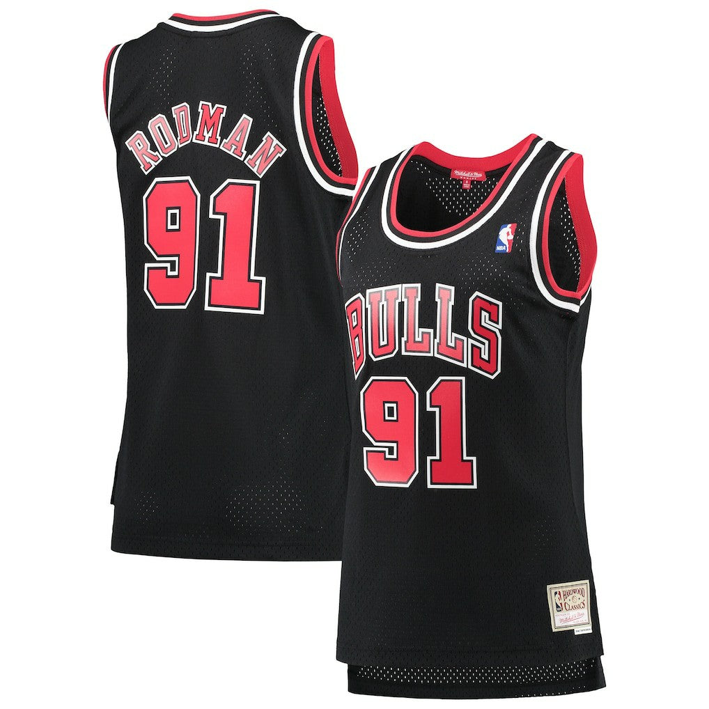 Dennis Rodman Chicago Bulls Women's Hardwood Classics Swingman Jersey sale - Black outlet