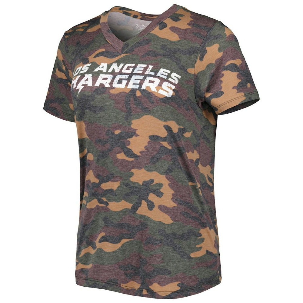 Justin Herbert Los Angeles Chargers Majestic Threads Women's Name & Number V-Neck Tri-Blend T-Shirt - Camo sale
