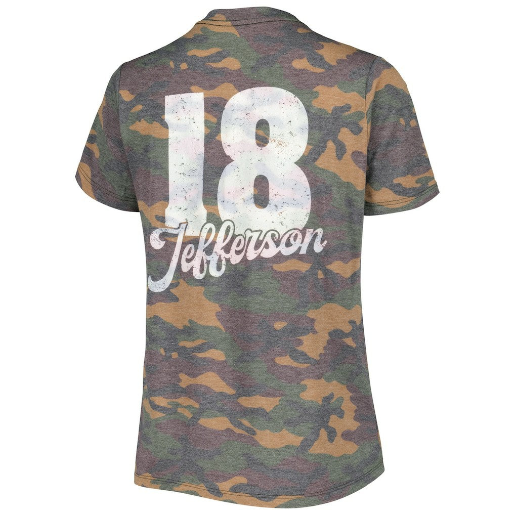 Justin Jefferson Minnesota Vikings Women's Name & Number Tri-Blend V-Neck T-Shirt - Camo online