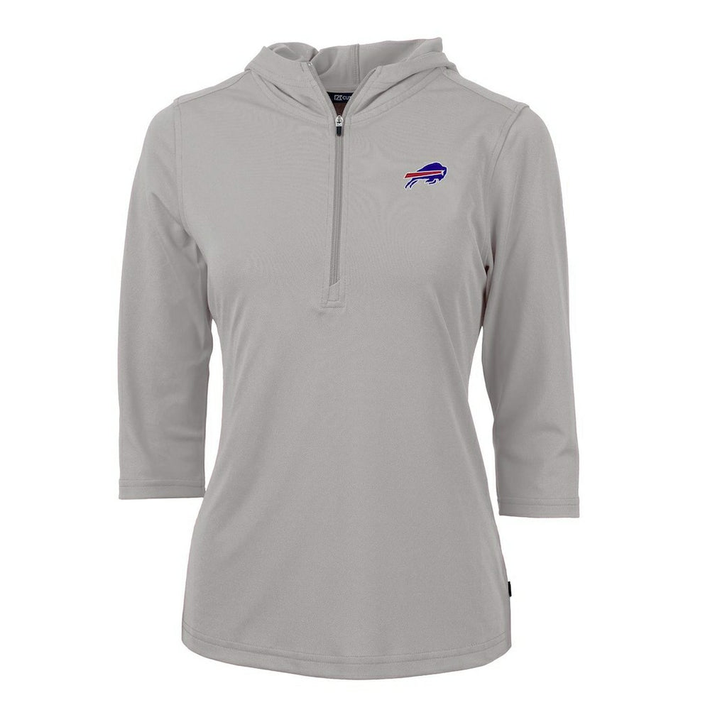 Buffalo Bills Cutter & Buck Women's Virtue Eco Pique Half-Zip 3/4 Sleeve Pullover Hoodie - Gray discount