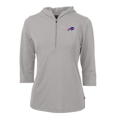 Buffalo Bills Cutter & Buck Women's Virtue Eco Pique Half-Zip 3/4 Sleeve Pullover Hoodie - Gray discount