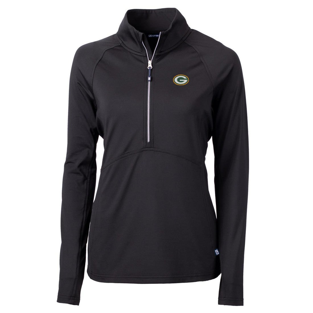 Green Bay Packers Cutter & Buck Women's Adapt Eco Knit Half-Zip Pullover Jacket - Black discount