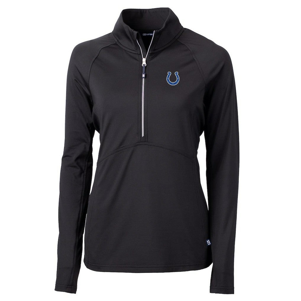 Indianapolis Colts Cutter & Buck Women's Adapt Eco Knit Half-Zip Pullover Jacket - Black on sale