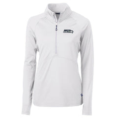 Seattle Seahawks Cutter & Buck Women's Adapt Eco Knit Half-Zip Pullover Jacket - White sale