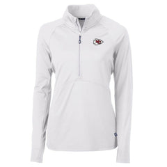 Kansas City Chiefs Cutter & Buck Women's Adapt Eco Knit Half-Zip Pullover Jacket - White for sale