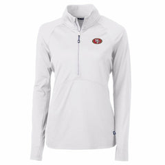 San Francisco 49ers Cutter & Buck Women's Adapt Eco Knit Half-Zip Pullover Jacket - White outlet