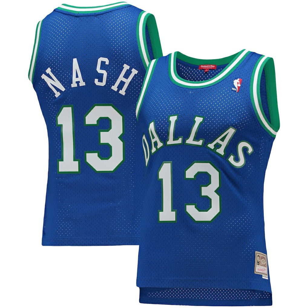 Steve Nash Dallas Mavericks Women's 1998/99 Hardwood Classics Swingman Jersey sale - Blue online