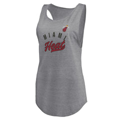 Miami Heat Women's Quality Time Open Scoop Neck Tri-Blend Tank Top - Heathered Gray cheap