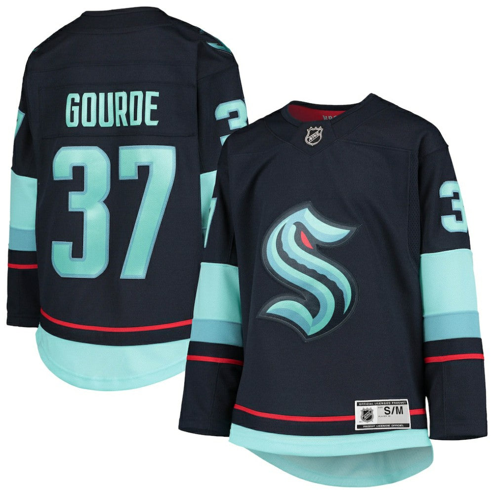Yanni Gourde Seattle Kraken Youth Home Premier Player Jersey - Deep Sea Blue Jerseys