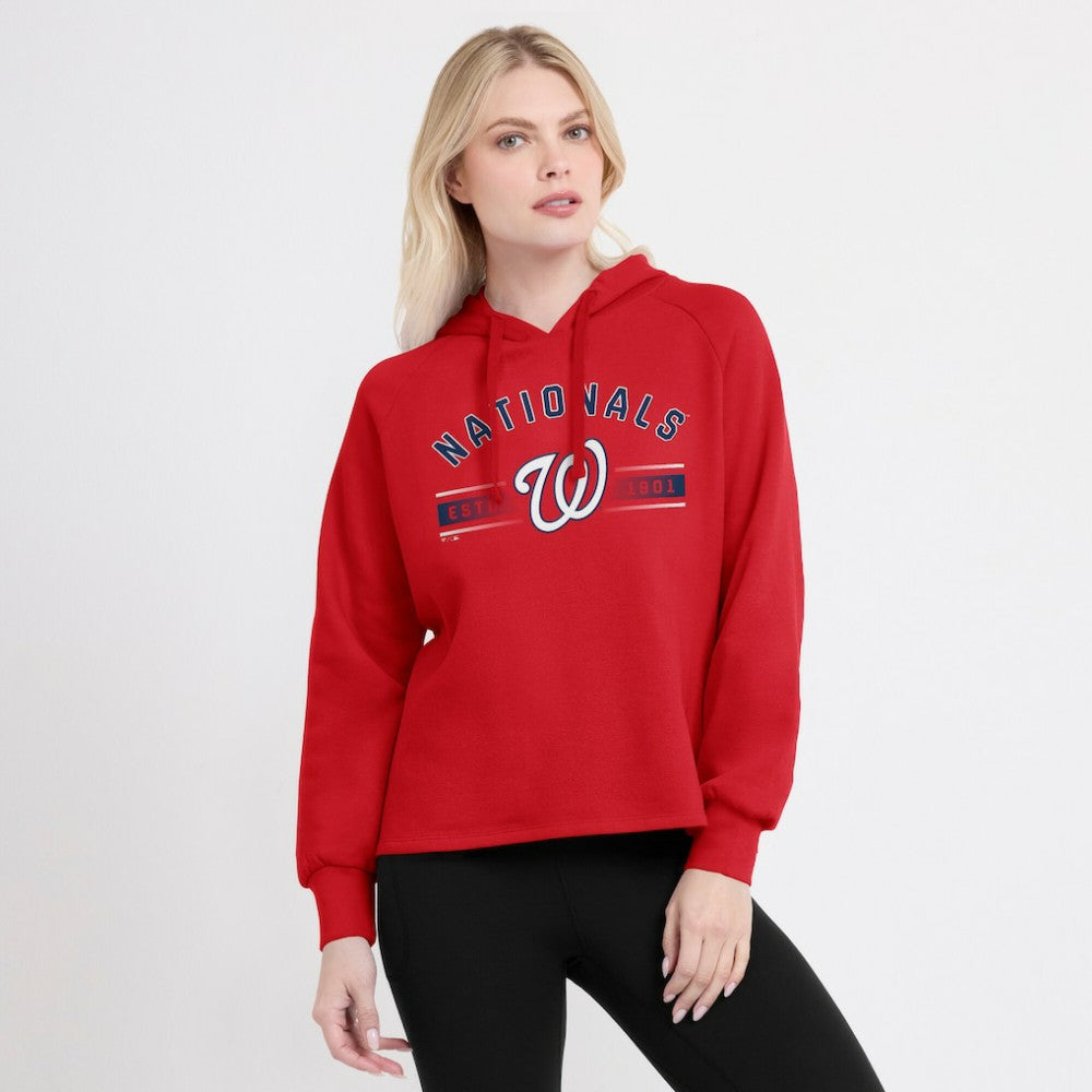 Washington Nationals Women's Perfect Play Raglan Pullover Hoodie Red