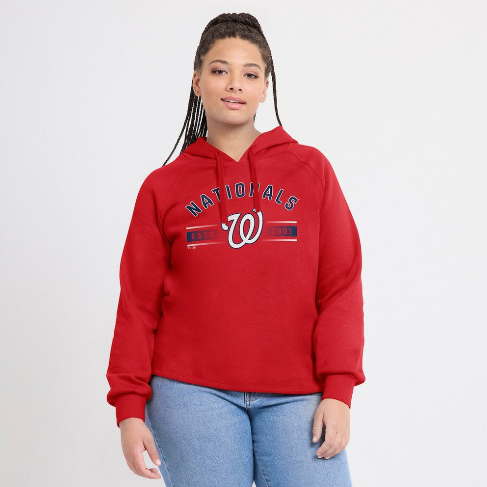Washington Nationals Women's Perfect Play Raglan Pullover Hoodie Red