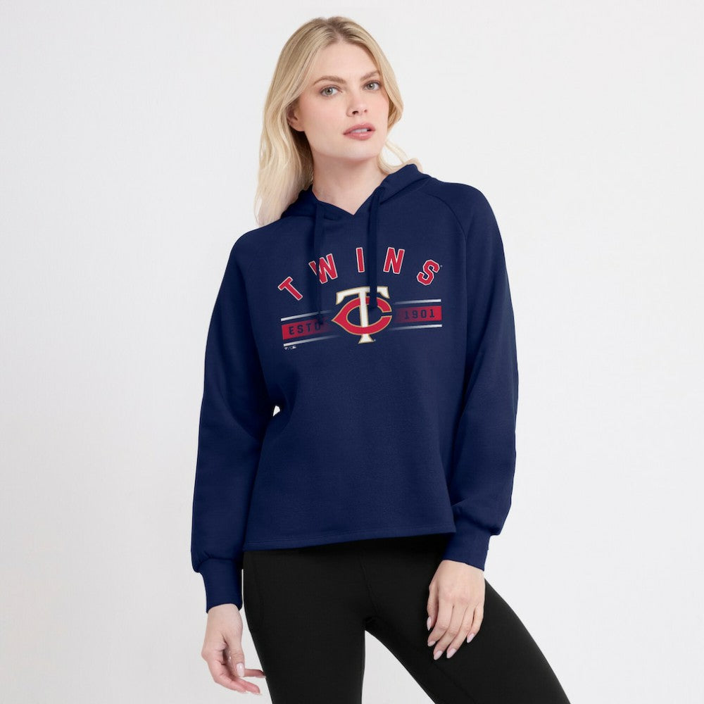 Minnesota Twins Women's Perfect Play Raglan Pullover Hoodie Navy