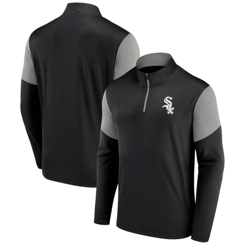 Chicago White Sox Primary Logo Quarter-Zip Top Black/Gray