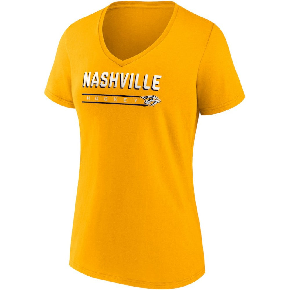 Nashville Predators Fanatics Women's 2-Pack V-Neck T-Shirt Set - Gold/Heathered Gray T-shirts