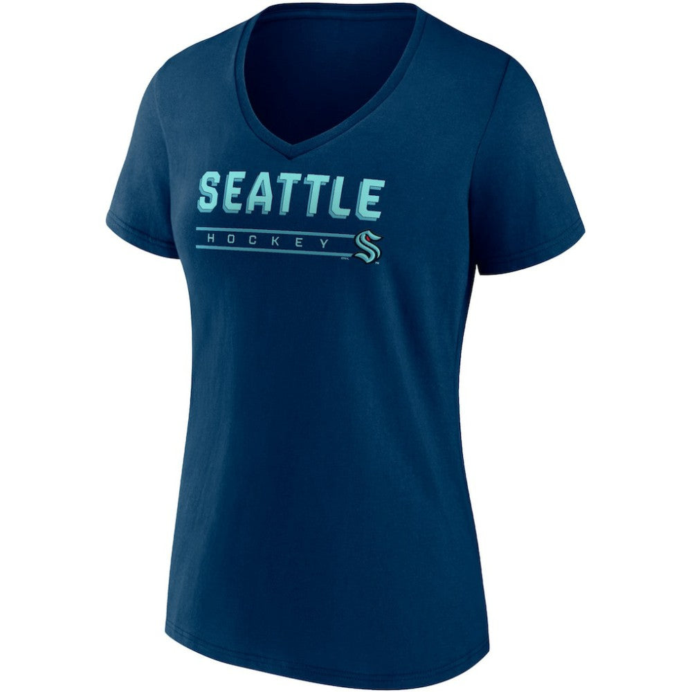 Seattle Kraken Fanatics Women's Parent 2-Pack V-Neck T-Shirt Set - Deep Sea Blue/Gray T-shirts