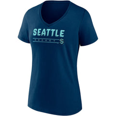 Seattle Kraken Fanatics Women's Parent 2-Pack V-Neck T-Shirt Set - Deep Sea Blue/Gray T-shirts